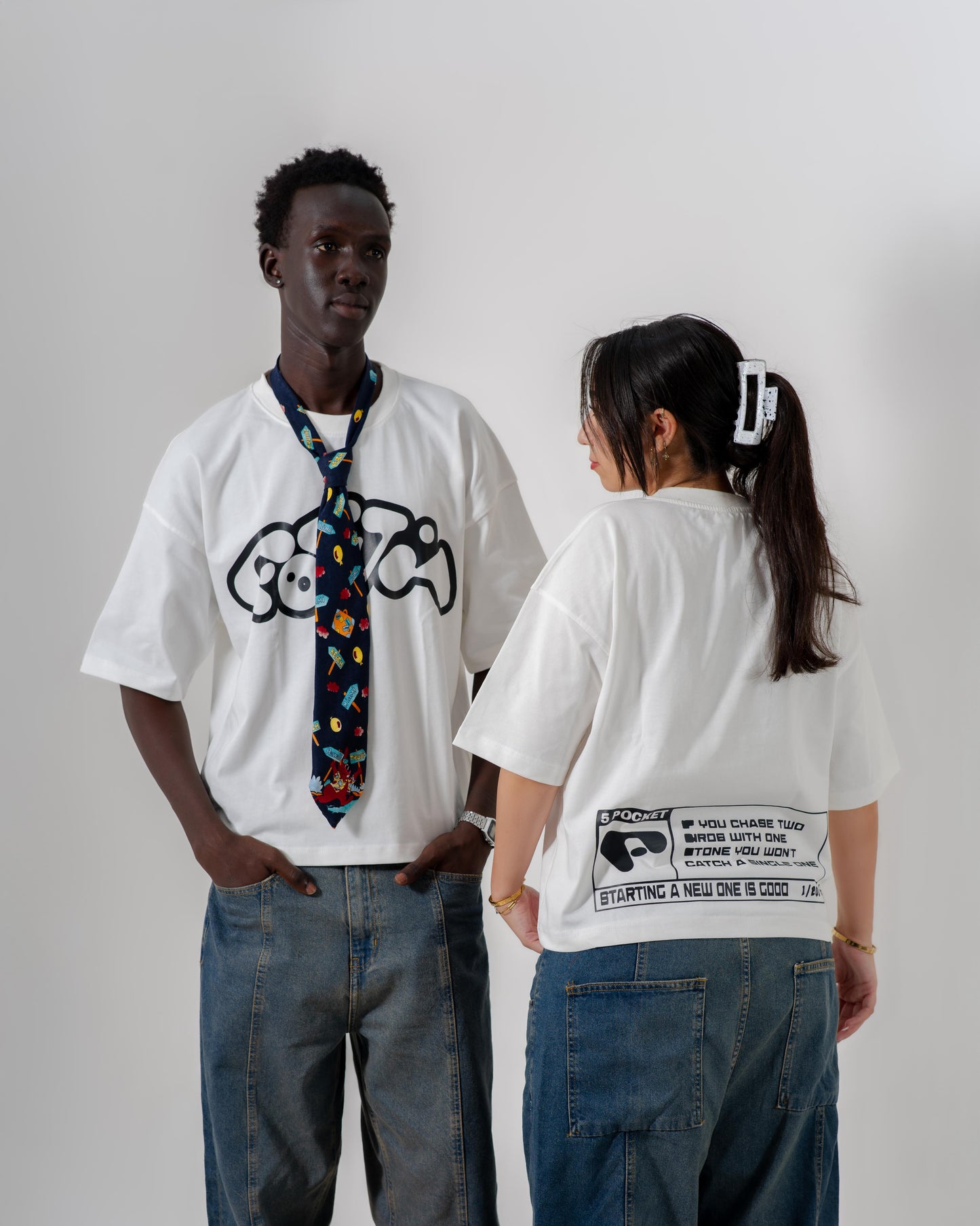Box Fit Graphic White Tee