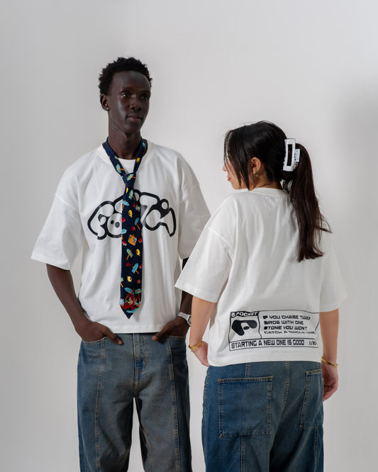 Box Fit Graphic White Tee