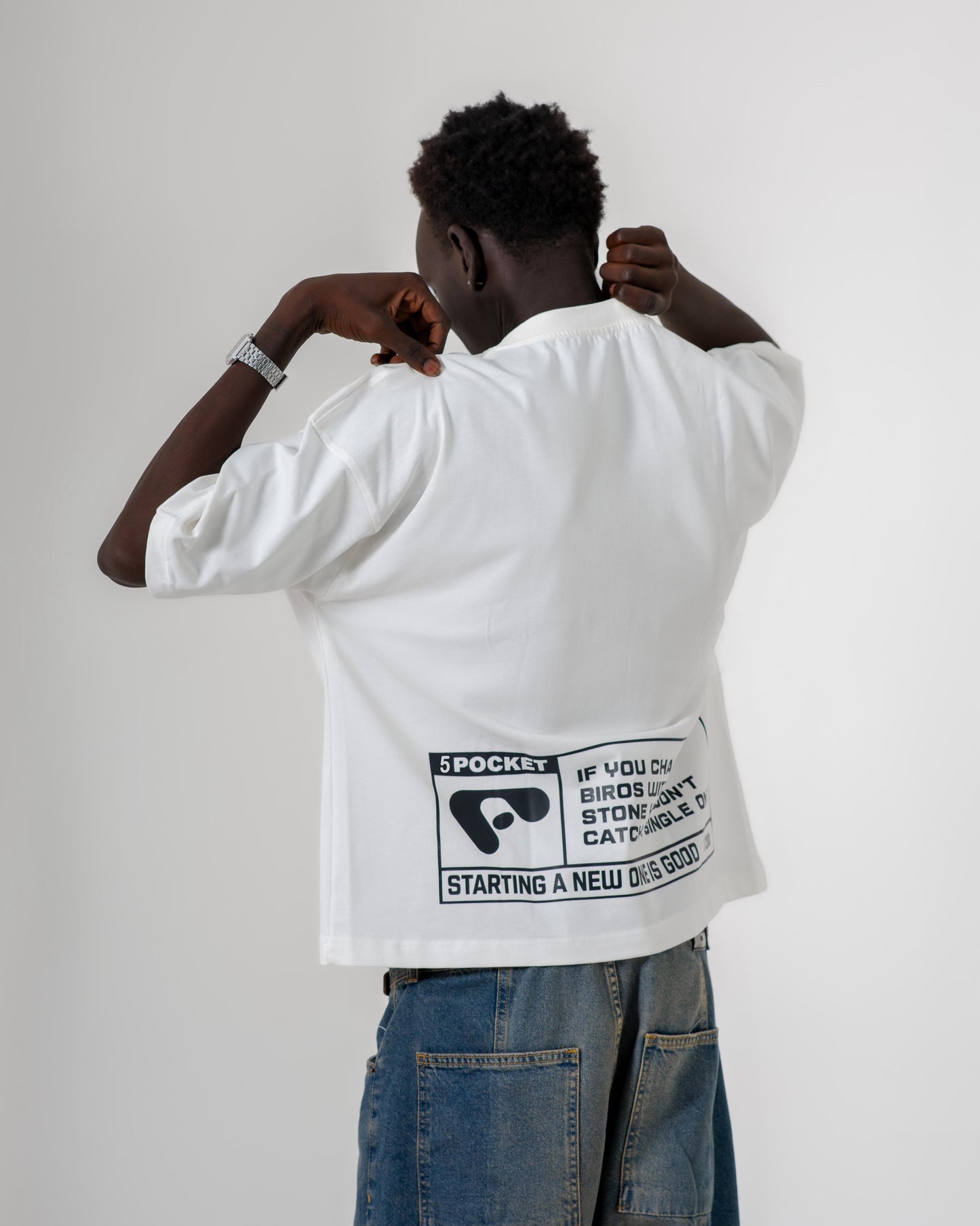 Box Fit Graphic White Tee