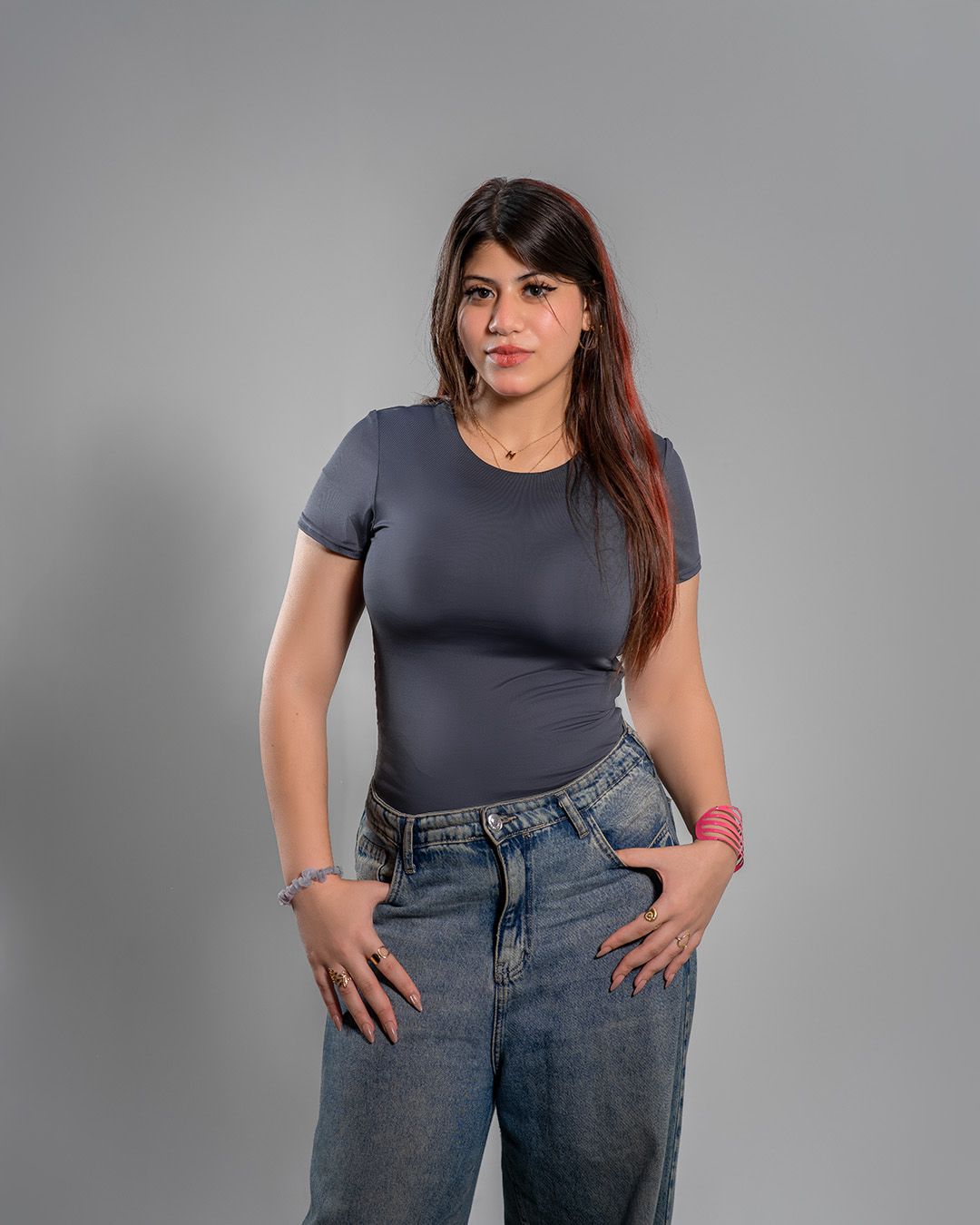 Gray basic top