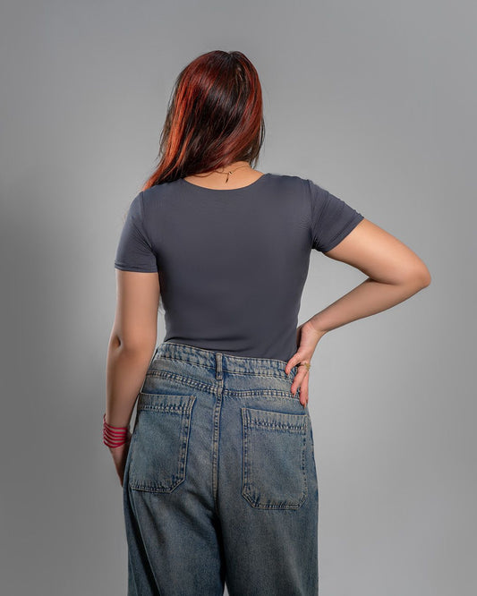 Gray basic top