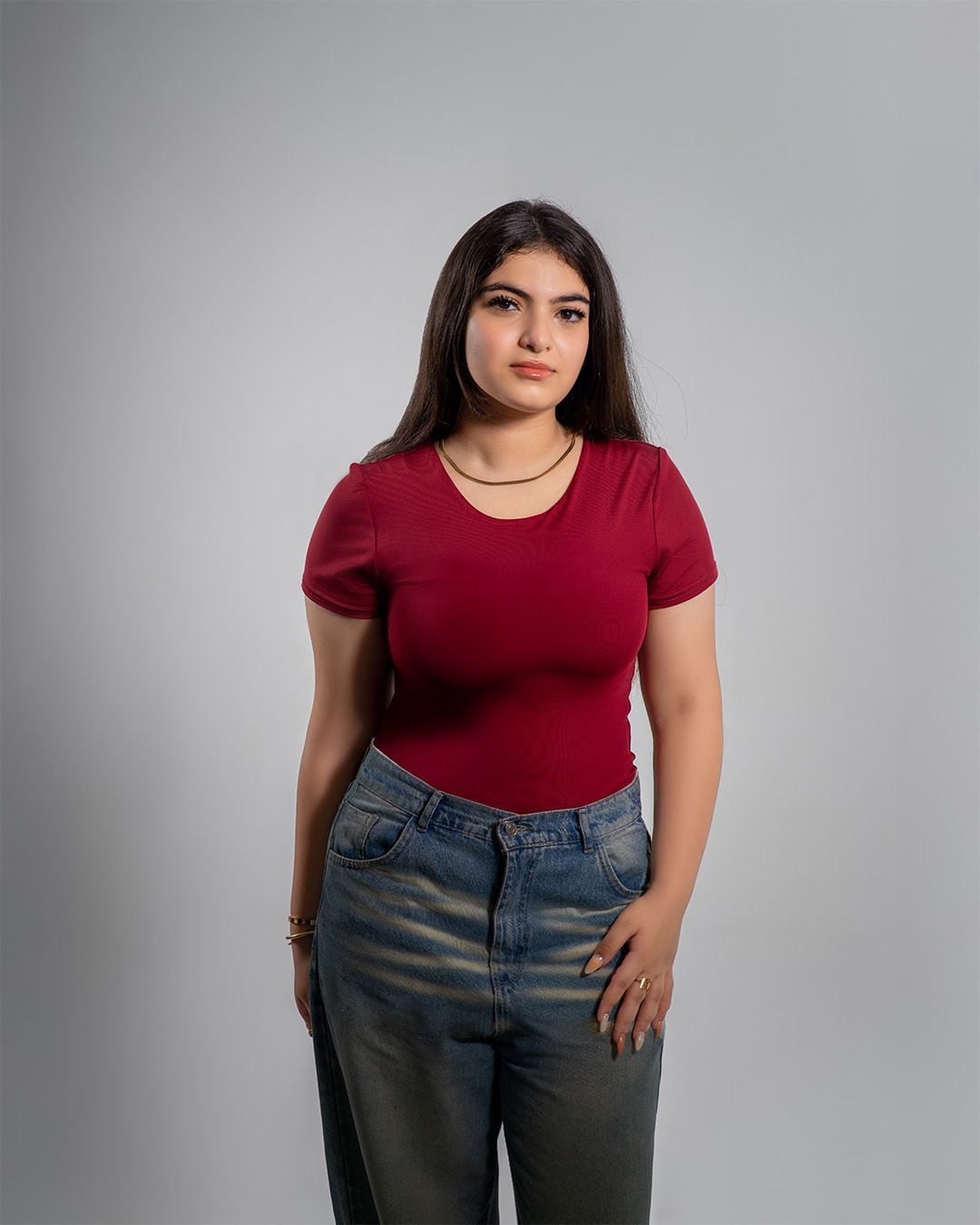 Burgundy basic top