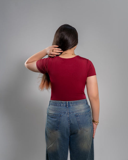 Burgundy basic top